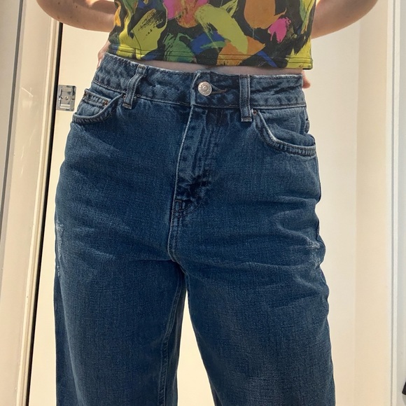 Topshop petite moto MOM dark wash jeans size 26 waist - Picture 5 of 10